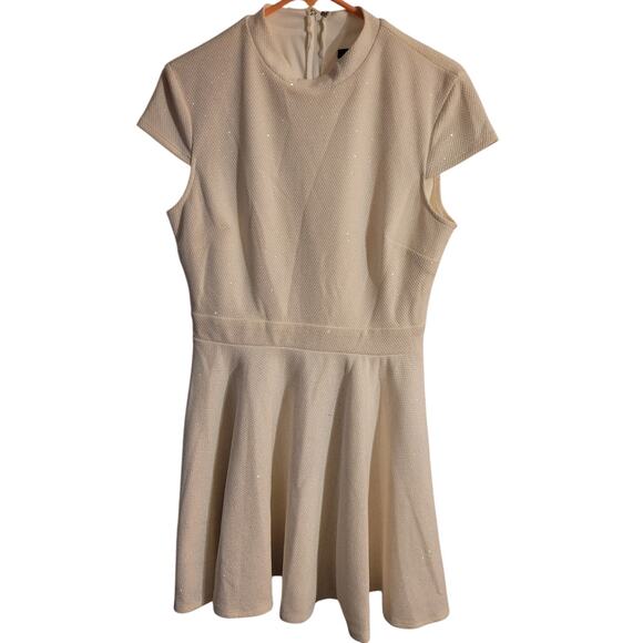 City Studio Ivory Silver Sparkle Fit & Flare Dress 11 Jr Holiday Party Princess - Picture 9 of 11